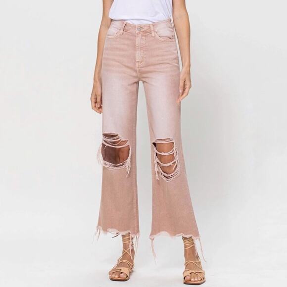 Vervet Denim - Vervet Brown July Song High Rise 90's Vintage Crop Flare Jeans Sz 26